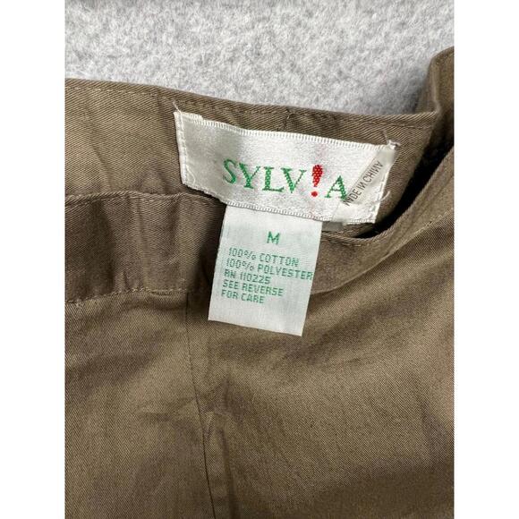 VTG SYLV!A Womens Midi Flare Skirt M Cotton Embroidered Boho Flowy Cottage core - Picture 11 of 11